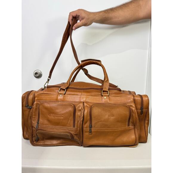 Colombian Top-Grain Leather 20" Duffel Bag w/ Shoulder Strap, Duffle - Picture 1 of 16